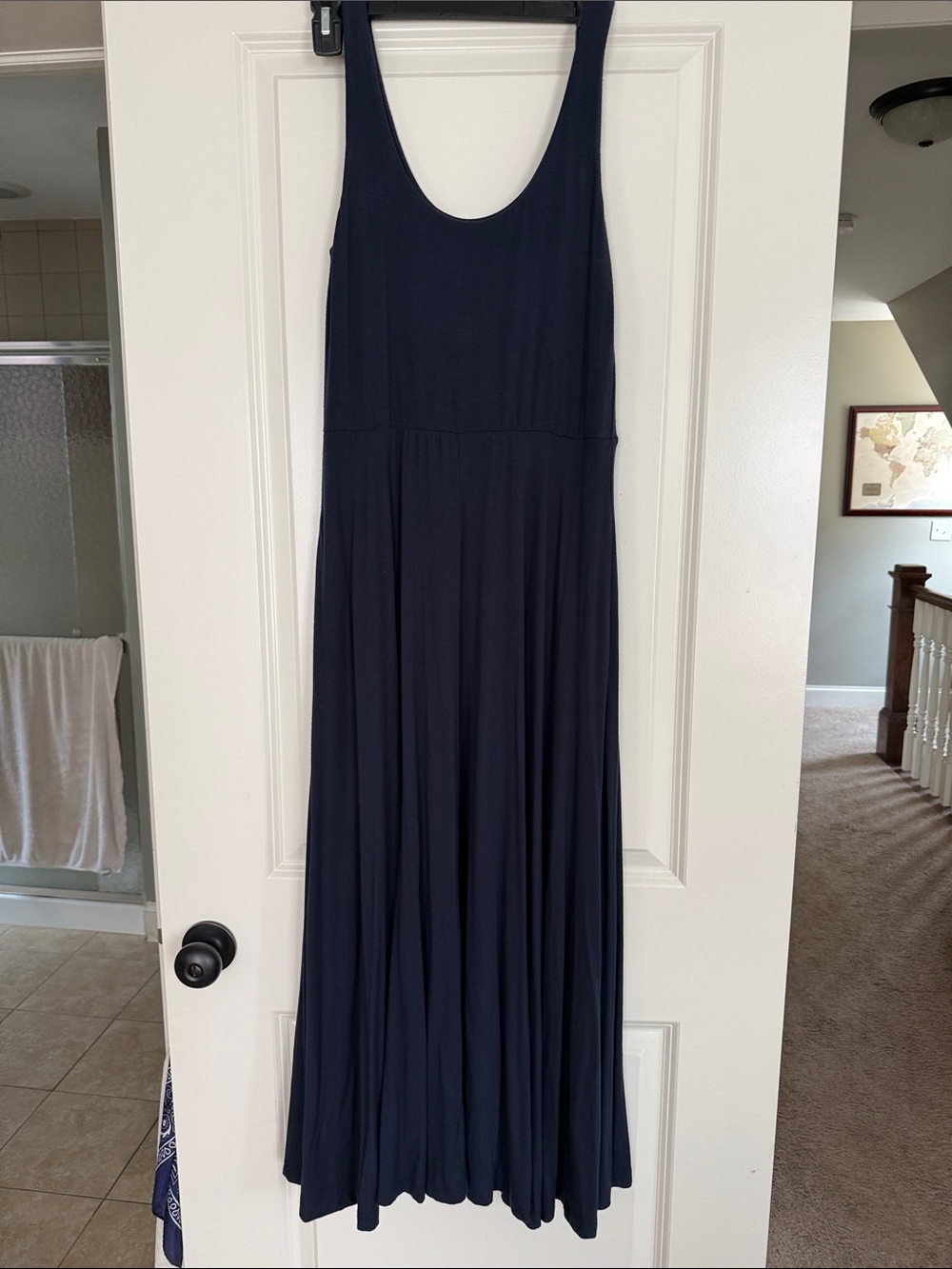 Athleta Navy Scoop-Back Maxi Dress